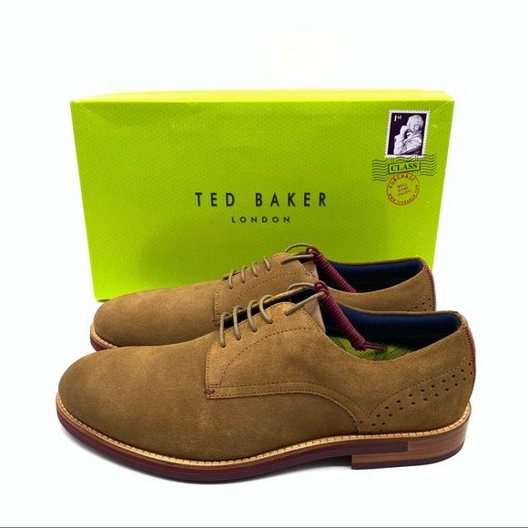 Ted Baker Douglass Suede Derby Oxford Lace Up Shoes US10 EU 43 Taupe Brown main image 14